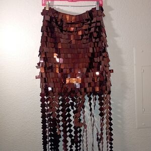 JOHNATHAN SIMKHAI Skirt Brown Square Sequins Size 4